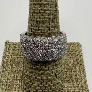 Sonia B Sterling Silver CZ Dome Ring Sz 8.5